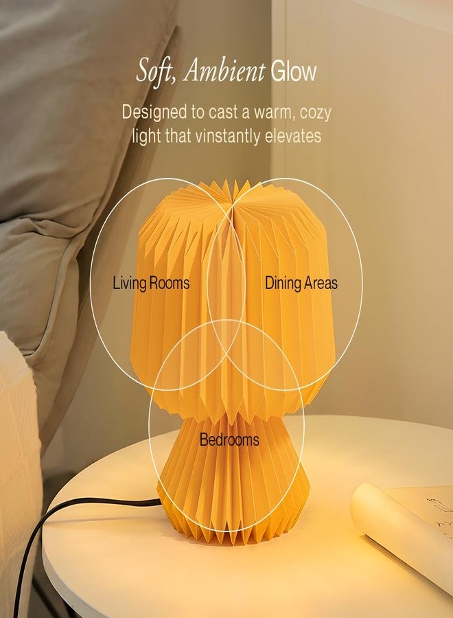 FIG Living Origami Mini Table Lamp for Living Room Decoration, Bedroom, Study and Gifting | Origami Design Lampshade | Premium Laminated Paper - Dust and Water Resistant | Ambient Night Lamp (Yellow) - Image 4